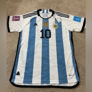Messi Argentina soccer jersey 2022 world cup (3stars) Fifa & champions PatchesXL